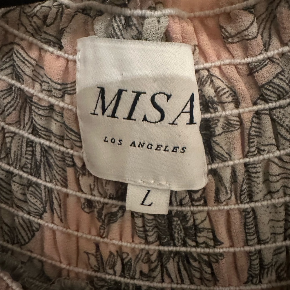 MISA off the shoulder patterned mini dress
Size L - Picture 5 of 6
